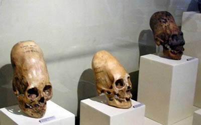 Crânios alongados encontrados em Nazca, Peru