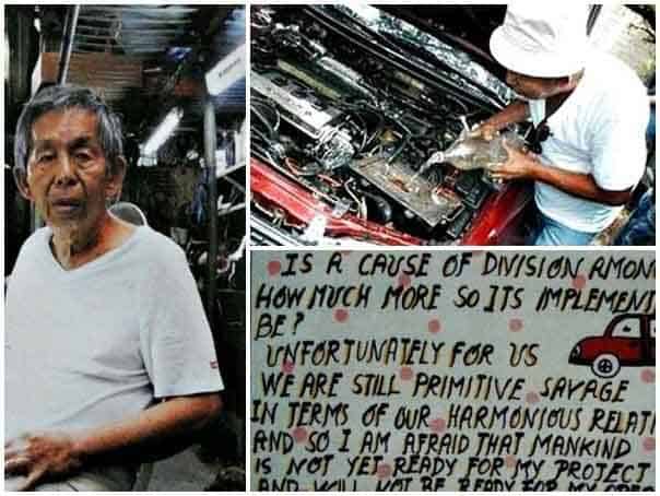 Daniel Dingel, filipino, operava seus carros com água -> condenado em 2008 a 82 anos de idade a 20 anos de prisão (noticiário no cotidiano das Filipinas).