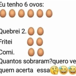 A questão curiosa dos 6 ovos! Será que você resolve?