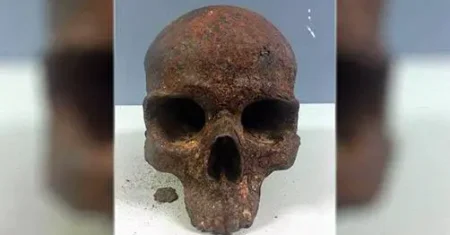 Crânio de metal misterioso encontrado em uma praia dos EUA