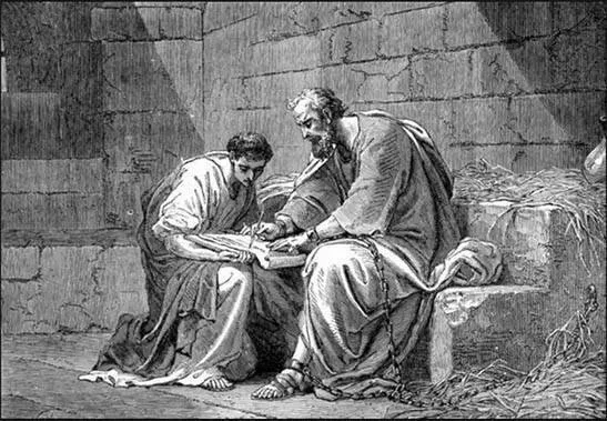 Paulo retratado divulgando seus ensinamentos de Cristo