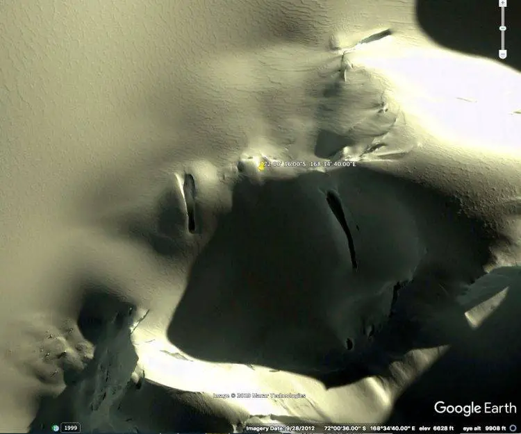O rosto da Antártica em primeiro plano. Cortesia Google Earth.