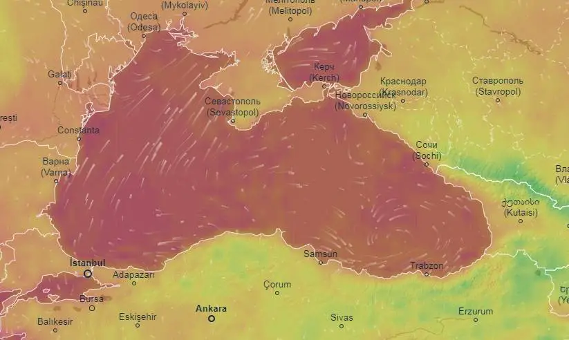 Em média, a diferença de temperatura entre a costa e o mar é de 10 graus, para os turcos a diferença chega a 20 graus