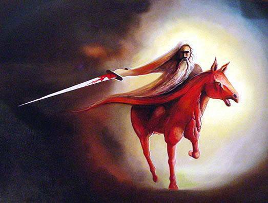Representação do Cavalo Vermelho do Apocalipse.