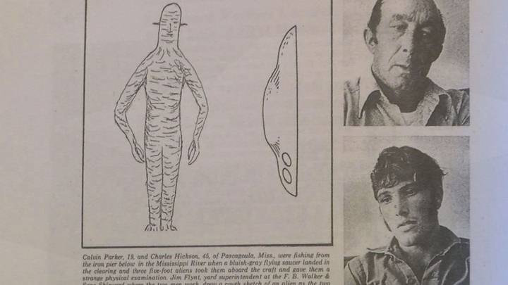 Esta é uma ilustração do que Calvin Parker e Charles Hickson descreveram ter visto na noite do suposto sequestro alienígena.