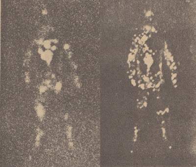 Fotos originais (1 e 2) do ser misterioso, que não emitiu nenhum som reconhecível.