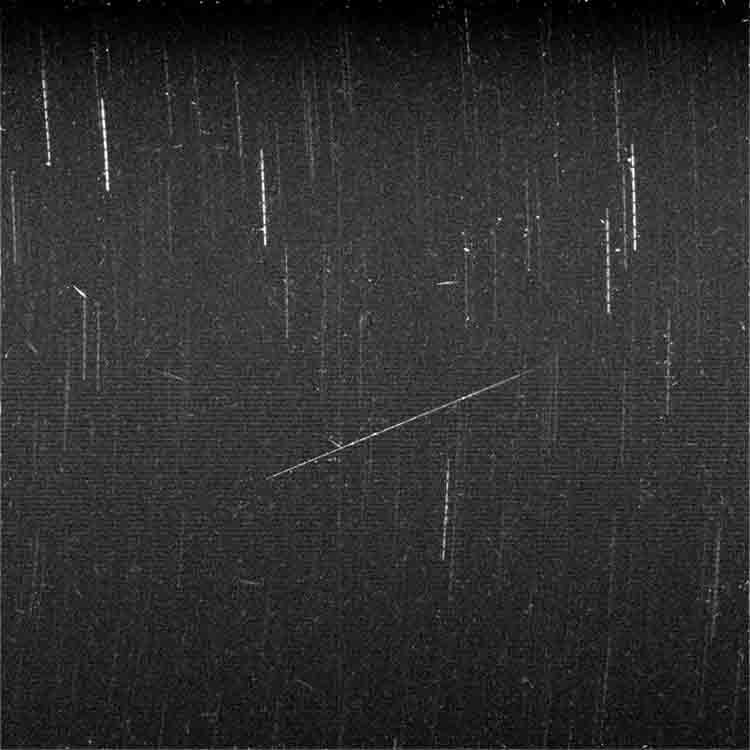 Uma chuva de meteoros fotografada pelo Spirit em Marte em 2005.