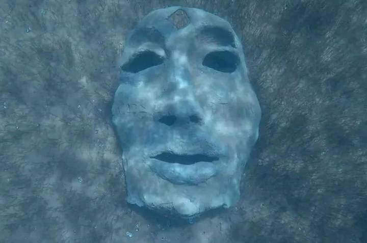 Imagem da máscara submersa.