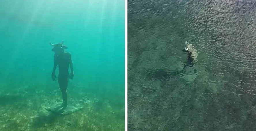 Um misterioso Minotauro foi encontrado submerso na Patagônia Argentina