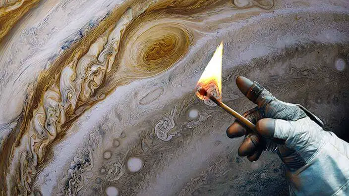 O que acontece se você acender um fósforo em júpiter?
