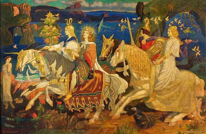 Os Tuatha Dé Danann na pintura Cavaleiros dos Sidhes.