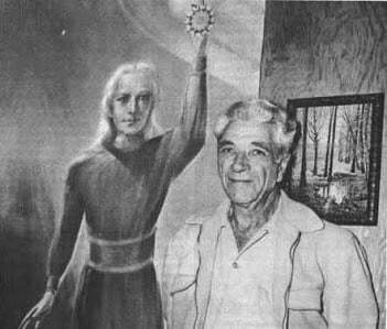 George Adamski e a pintura de um venusiano.