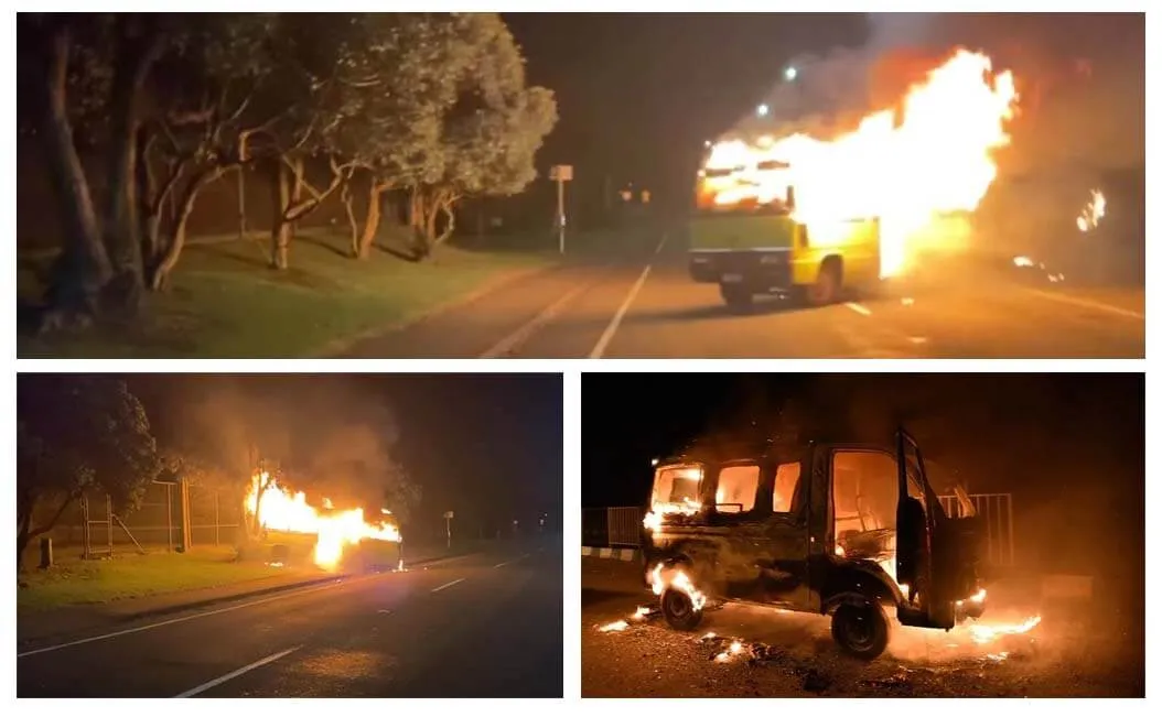 Um fantasma dirige um ônibus em chamas por uma estrada na Nova Zelândia