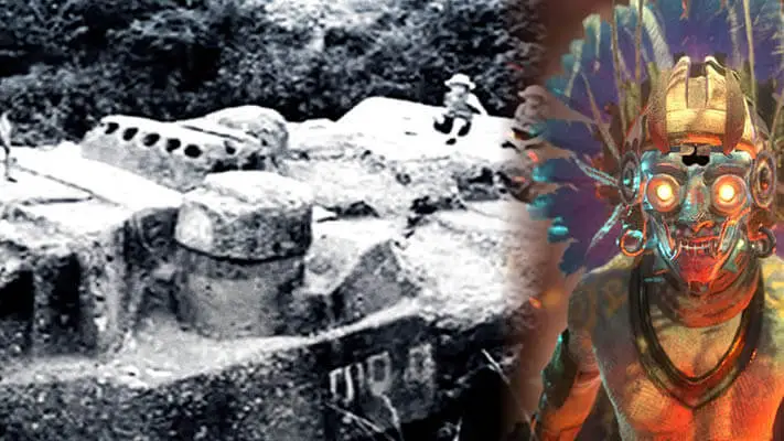 Enigmas o antigo monólito de Tlaloc que representa uma nave espacial