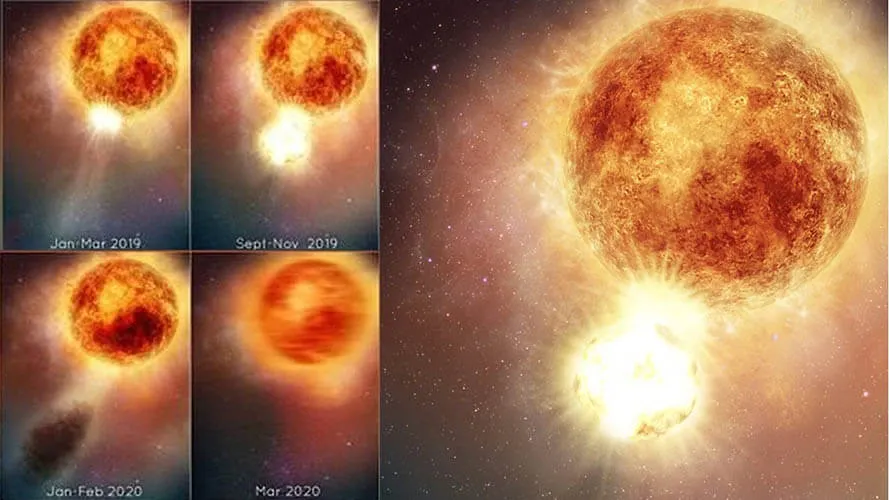 Enorme explosão desprende uma parte da Estrela Betelgeuse e a “escurece”