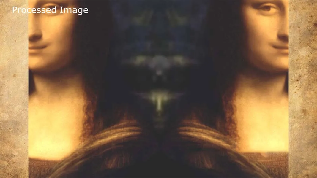 2 imagens de Mona Lisa, juntas em lados opostos formam o rosto de um Alienígena?