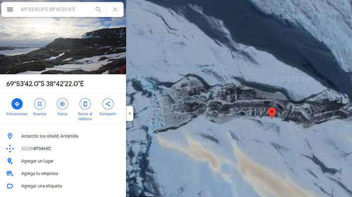 Uma antiga estrutura feita pelo homem na Antártida? Coordenadas 69°53'42,0″S 38°42'22,0″E.