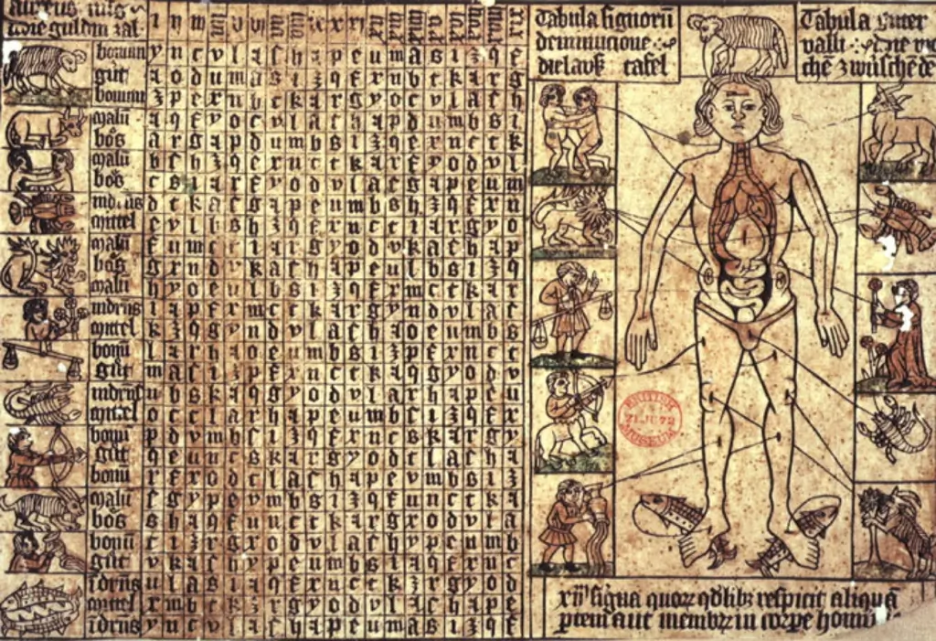 Horóscopo médico medieval.