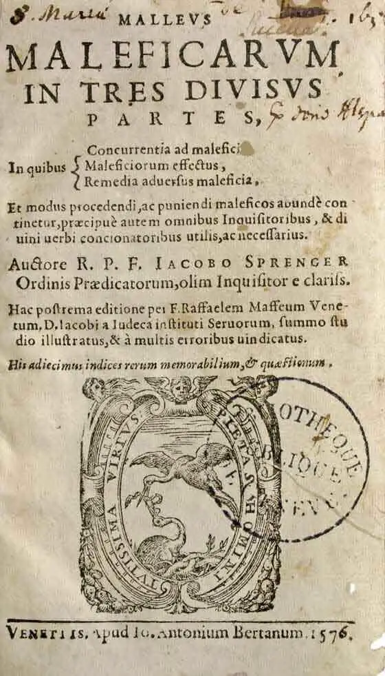 Malleus Maleficarum edição veneziana de 1576.