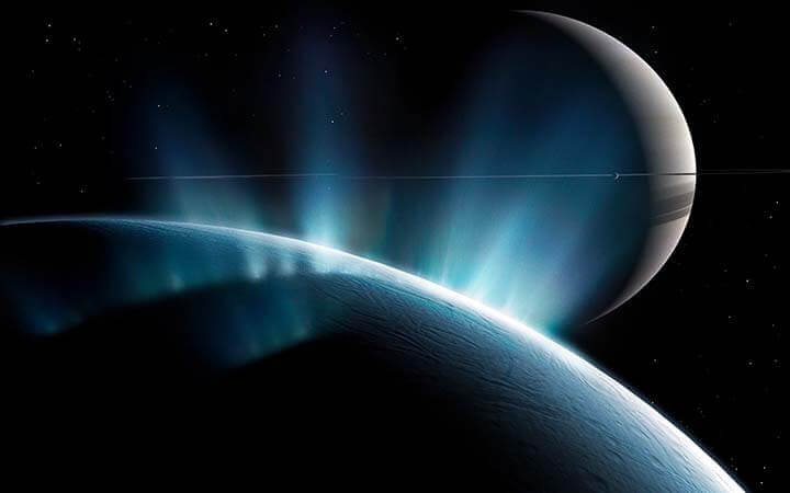 Representação da lua de Saturno.