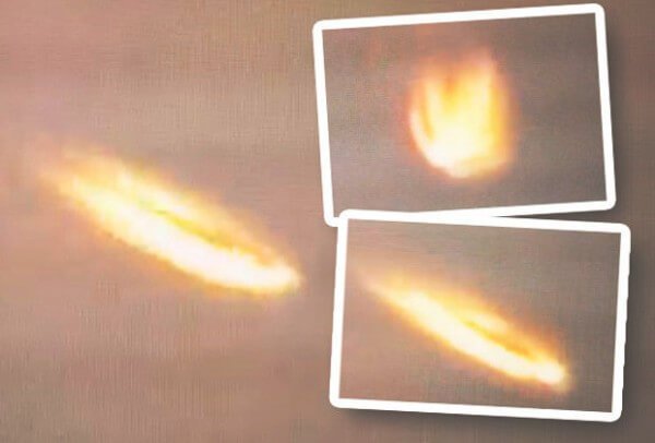 O OVNI em chamas foi registrado em vídeo por uma testemunha com a câmera de seu smartphone no Brasil