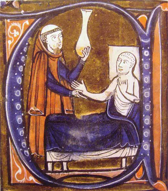 Representação europeia do médico persa Al-Razi em Gerardus Cremonensis, por volta de 1250.