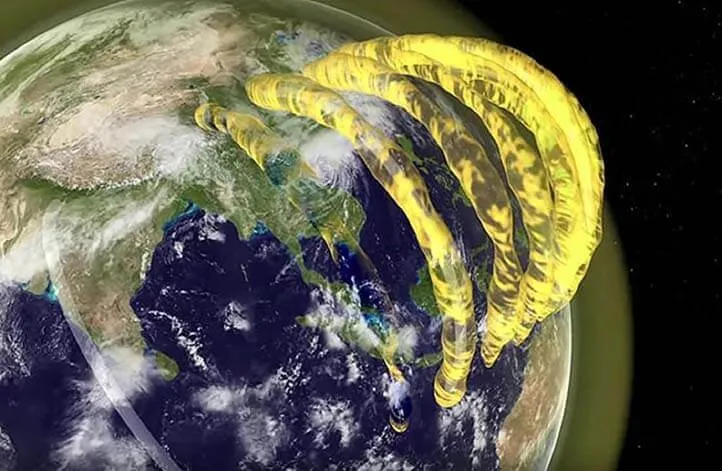 Imagens de telescópio mostram tubos gigantes de plasma flutuando acima da Terra