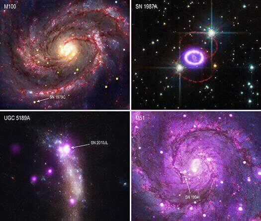 4 das 31 supernovas identificadas na investigação.