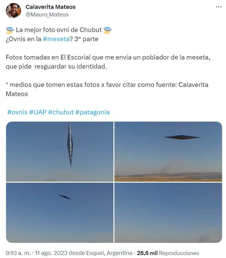 Fenômeno Aéreo em forma de flecha no céu da argentina
