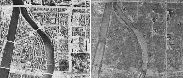 Hiroshima antes e depois do bombardeio