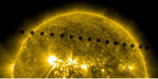 Trânsito de Vênus pelo disco do Sol em 2012.