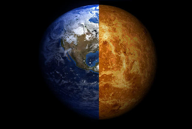 Vênus e a Terra, irmãs gêmeas separadas no nascimento.