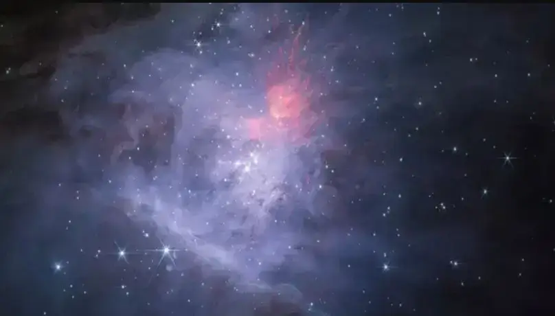 Os planetas que parecem estar enviando sinais de rádio estão localizados na Nebulosa de Órion, como pode ser visto aqui em uma imagem infravermelha capturada pelo Telescópio Espacial James Webb.