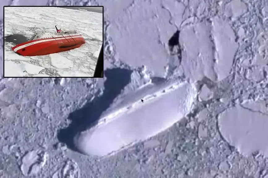 Este é realmente um navio na Antártida?