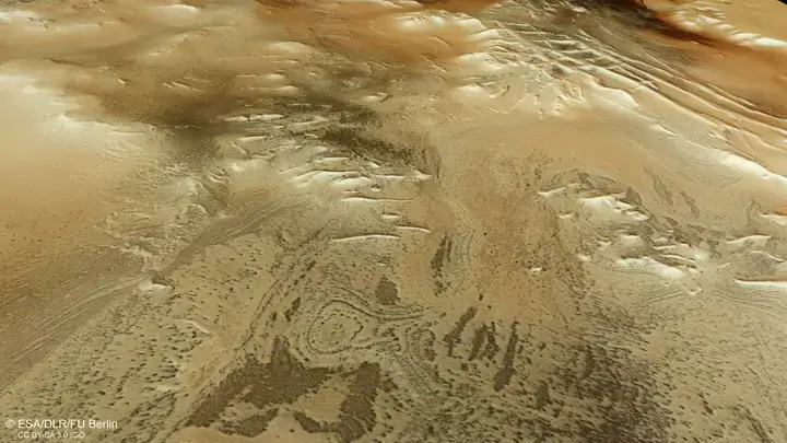 Novas imagens obtidas pelas sondas ExoMars TGO e Mars Express, ambas da Agência Espacial Europeia (ESA).