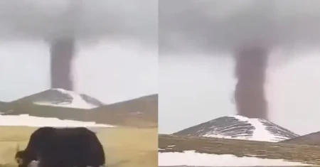 Misterioso tornado avistado nas montanhas da China