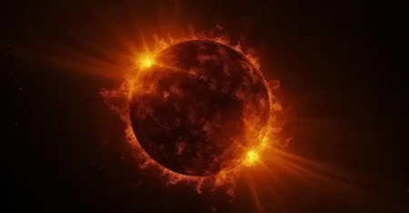 Um objeto misterioso foi observado mais uma vez Perto do sol durante um eclipse solar