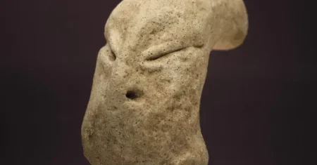 Arqueólogos desenterraram uma cabeça de 7.500 anos com características reptilianas