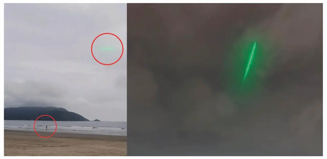 Um Fenômeno misterioso em Santos um raio verde fantasmagórico