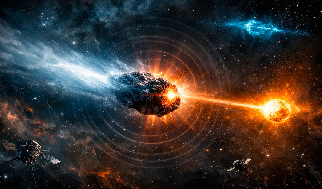 Cometa 3I-ATLAS no espaço profundo